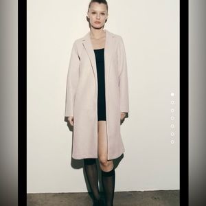 Zara Coat - “COAT WITH LAPEL COLLAR” Medium (Nude/Sand)